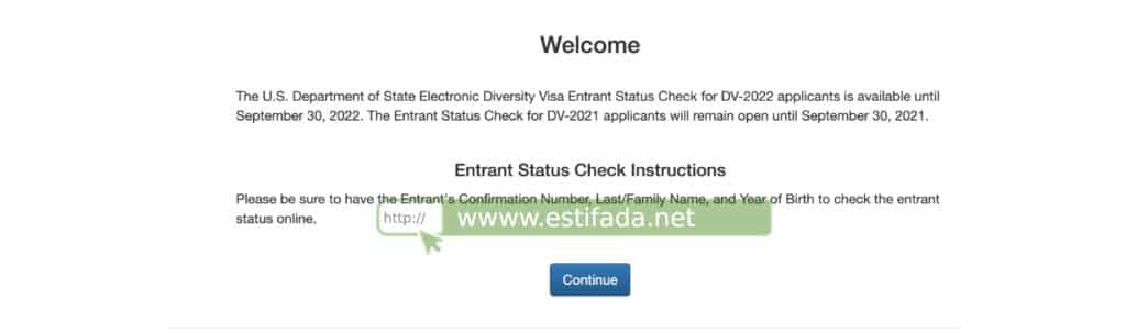 نتائج قرعة أمريكا 2022 Entrant Status Check